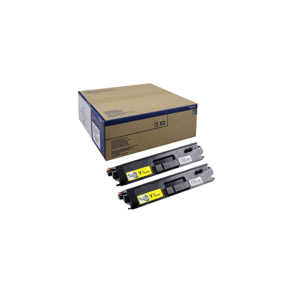 Produktbild för Brother TN900y - 2-pack - gul - original - tonerkassett