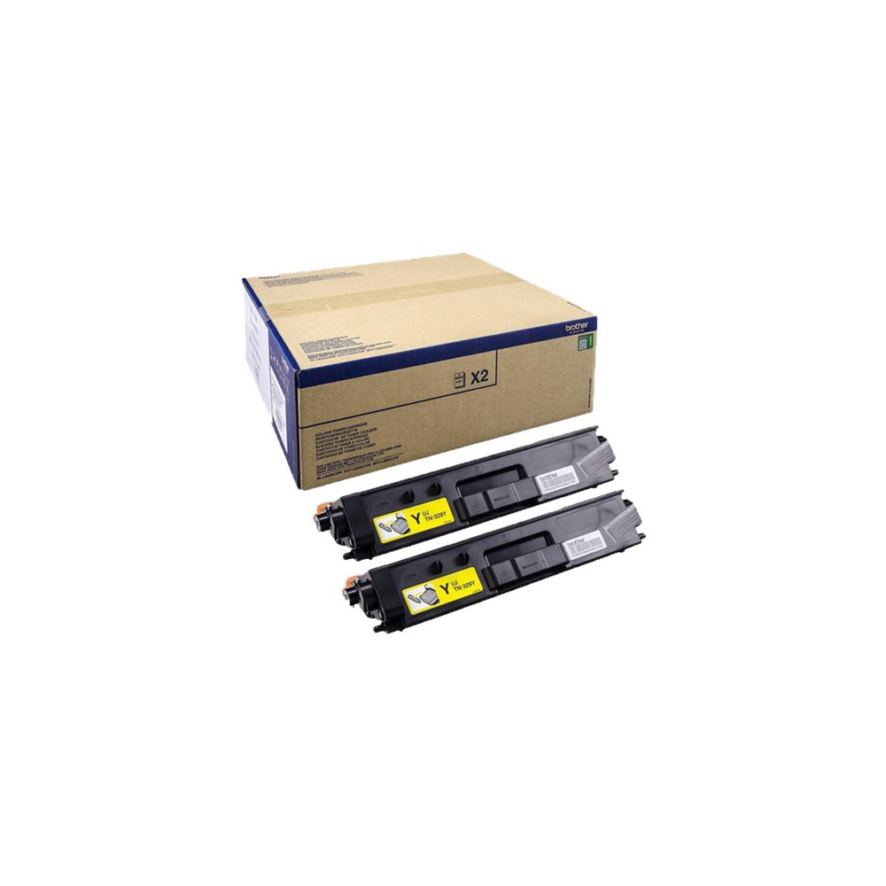 Produktbild för Brother TN329Y - 2-pack - gul - original - tonerkassett