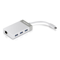Produktbild för TRENDnet TUC-ETGH3 - nätverksadapter - USB-C - 1000Base-T x 1 + USB 3.0 x 3