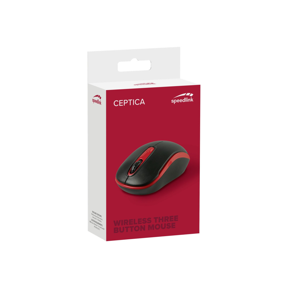 Produktbild för SPEEDLINK Ceptica - mus - 2.4 GHz - svart, röd