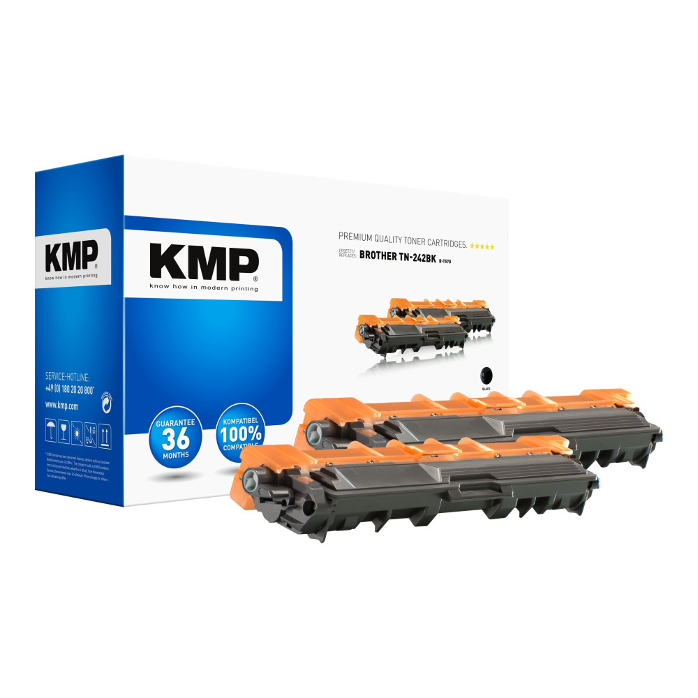 Produktbild för KMP DOUBLEPACK B-T57D - 2-pack - svart - kompatibel - tonerkassett (alternativ för: Brother TN242BK)