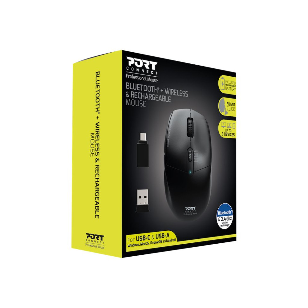 Produktbild för PORT Connect Professional - mus - 2.4 GHz, Bluetooth