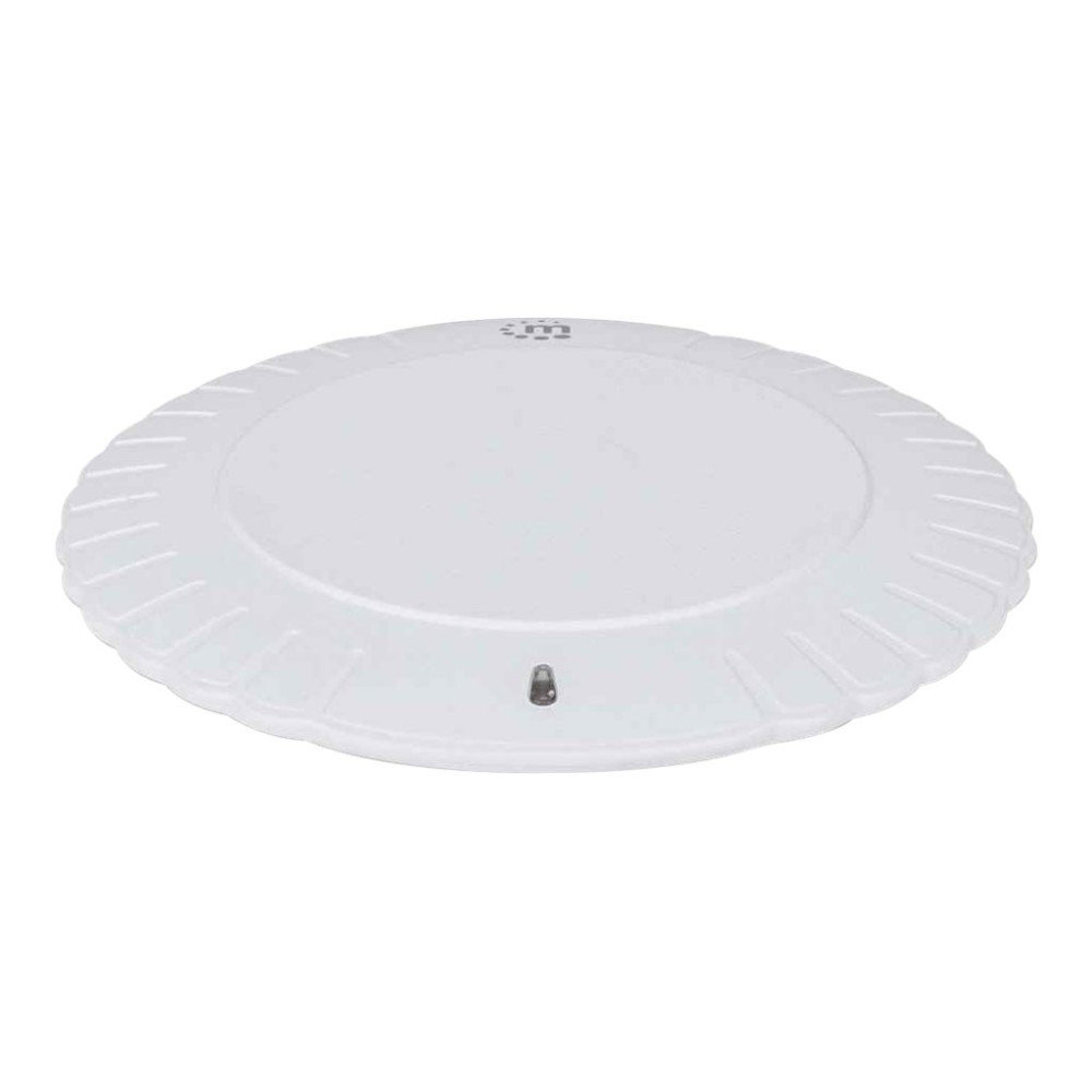 Produktbild för Manhattan Smartphone Wireless Charging Pad (Clearance Pricing), 5W charging, QI certified, White, Micro-USB to USB-A cable included, Micro-USB input into pad, USB-A wall charger/input required (not included), Cable 0.5m, Three Year Warranty, Boxed trådlös
