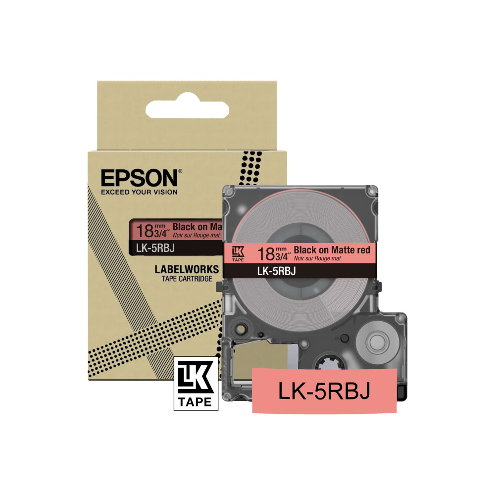 Produktbild för Epson LabelWorks LK-5RBJ - bandpatron - 1 kassett(er) - Rulle (1,8 cm x 8 m)