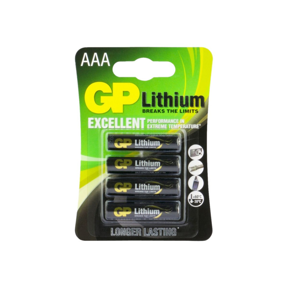 Produktbild för GP Primary Lithium 24LF batteri - 4 x AA-typ - Li-FeS2