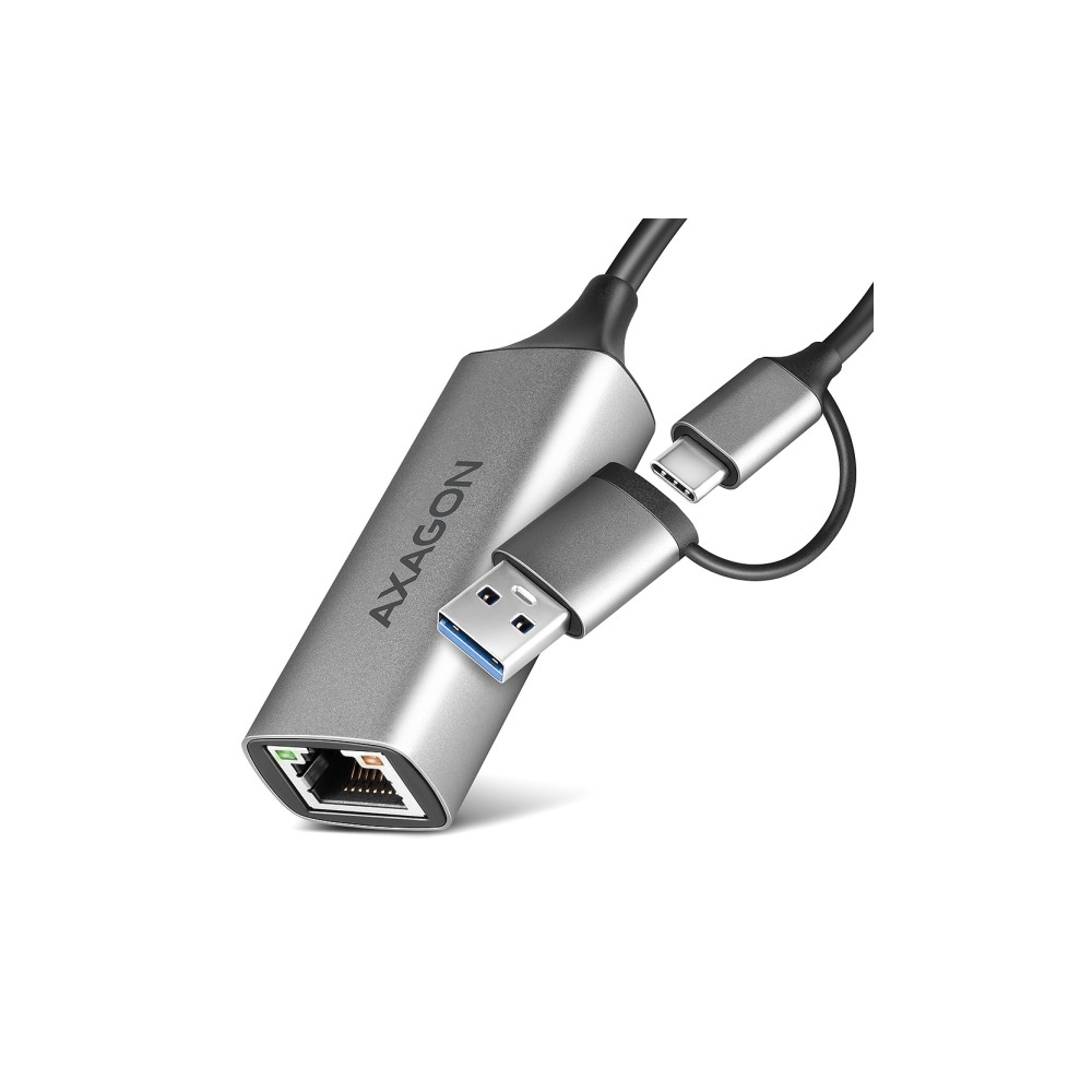 Produktbild för AXAGON ADE-TXCA - nätverksadapter - USB-C 3.2 Gen 1 / USB-A 3.2 Gen 1 - Gigabit Ethernet x 1