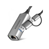 Produktbild för AXAGON ADE-TXCA - nätverksadapter - USB-C 3.2 Gen 1 / USB-A 3.2 Gen 1 - Gigabit Ethernet x 1