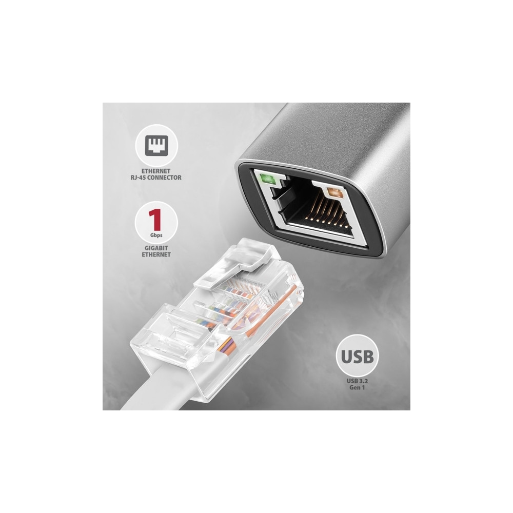 Produktbild för AXAGON ADE-TXCA - nätverksadapter - USB-C 3.2 Gen 1 / USB-A 3.2 Gen 1 - Gigabit Ethernet x 1
