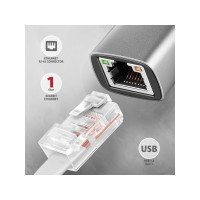 Produktbild för AXAGON ADE-TXCA - nätverksadapter - USB-C 3.2 Gen 1 / USB-A 3.2 Gen 1 - Gigabit Ethernet x 1