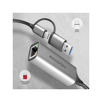 Produktbild för AXAGON ADE-TXCA - nätverksadapter - USB-C 3.2 Gen 1 / USB-A 3.2 Gen 1 - Gigabit Ethernet x 1