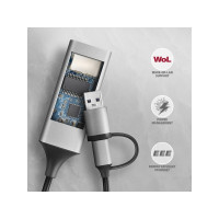 Produktbild för AXAGON ADE-TXCA - nätverksadapter - USB-C 3.2 Gen 1 / USB-A 3.2 Gen 1 - Gigabit Ethernet x 1