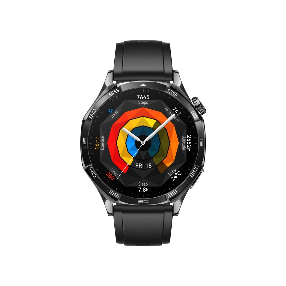 Produktbild för Huawei Watch GT 5 - rostfritt stål - smart klocka med rem - svart