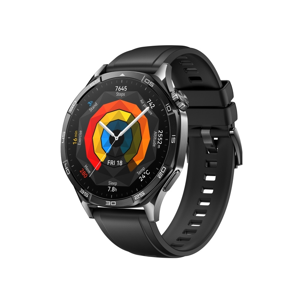 Produktbild för Huawei Watch GT 5 - rostfritt stål - smart klocka med rem - svart