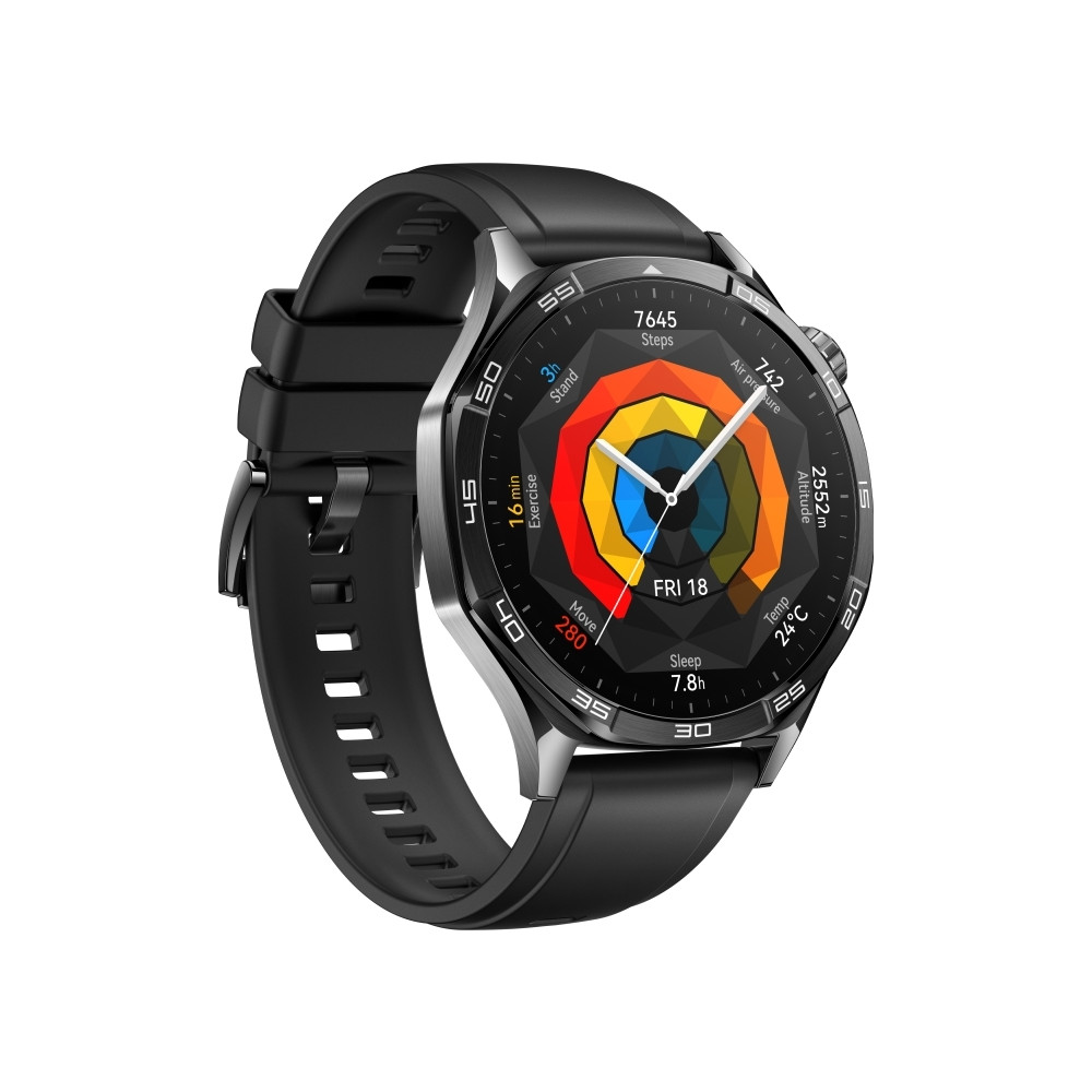 Produktbild för Huawei Watch GT 5 - rostfritt stål - smart klocka med rem - svart