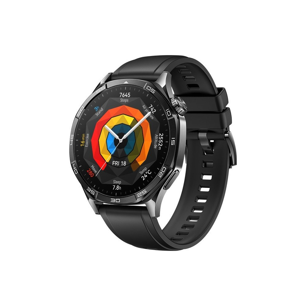 Produktbild för Huawei Watch GT 5 - rostfritt stål - smart klocka med rem - svart