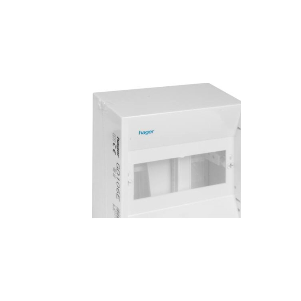 Produktbild för HAGER minitäckplatta GD106E 6 moduler med PE-klämma, HxBxD:...