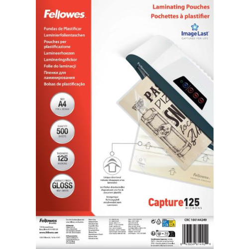 FELLOWES Laminat A4 125mic klar 500/fp - Laminering