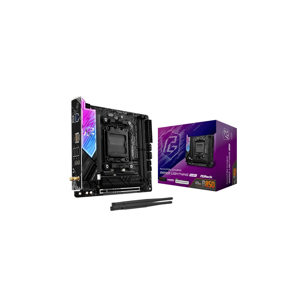 Produktbild för ASRock Phantom Gaming B850I LIGHTNING WIFI - moderkort - mini ITX - Socket AM5 - AMD B850