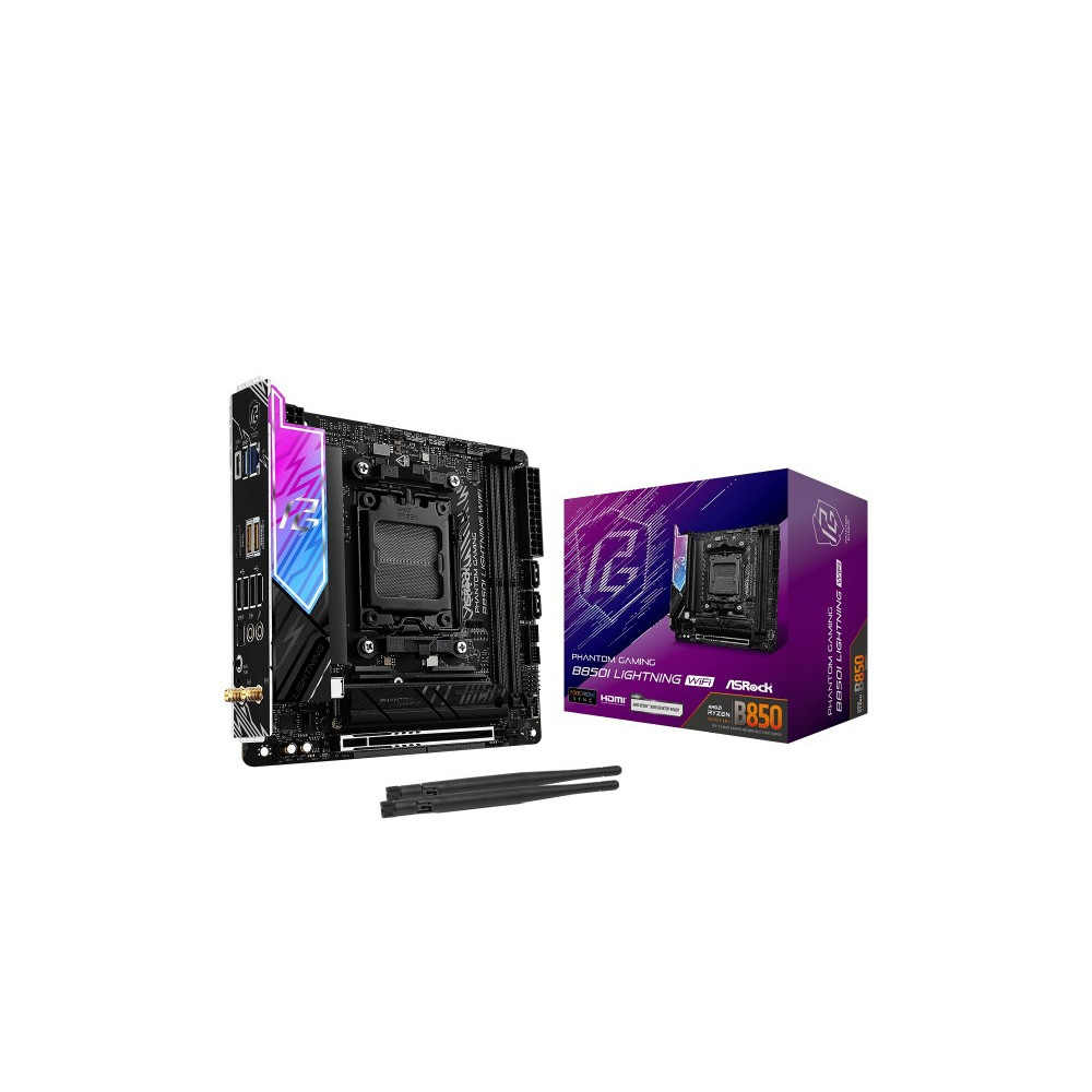 Produktbild för ASRock Phantom Gaming B850I LIGHTNING WIFI - moderkort - mini ITX - Socket AM5 - AMD B850