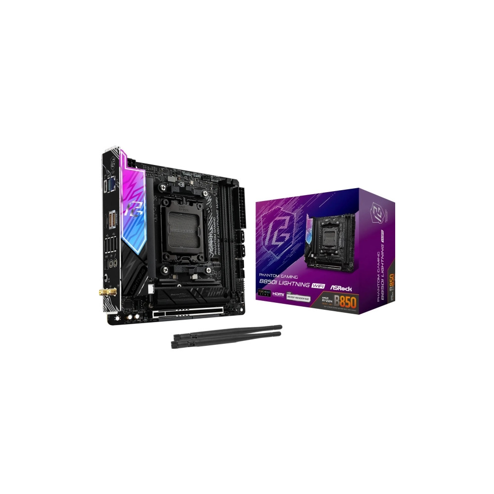 Produktbild för ASRock Phantom Gaming B850I LIGHTNING WIFI - moderkort - mini ITX - Socket AM5 - AMD B850