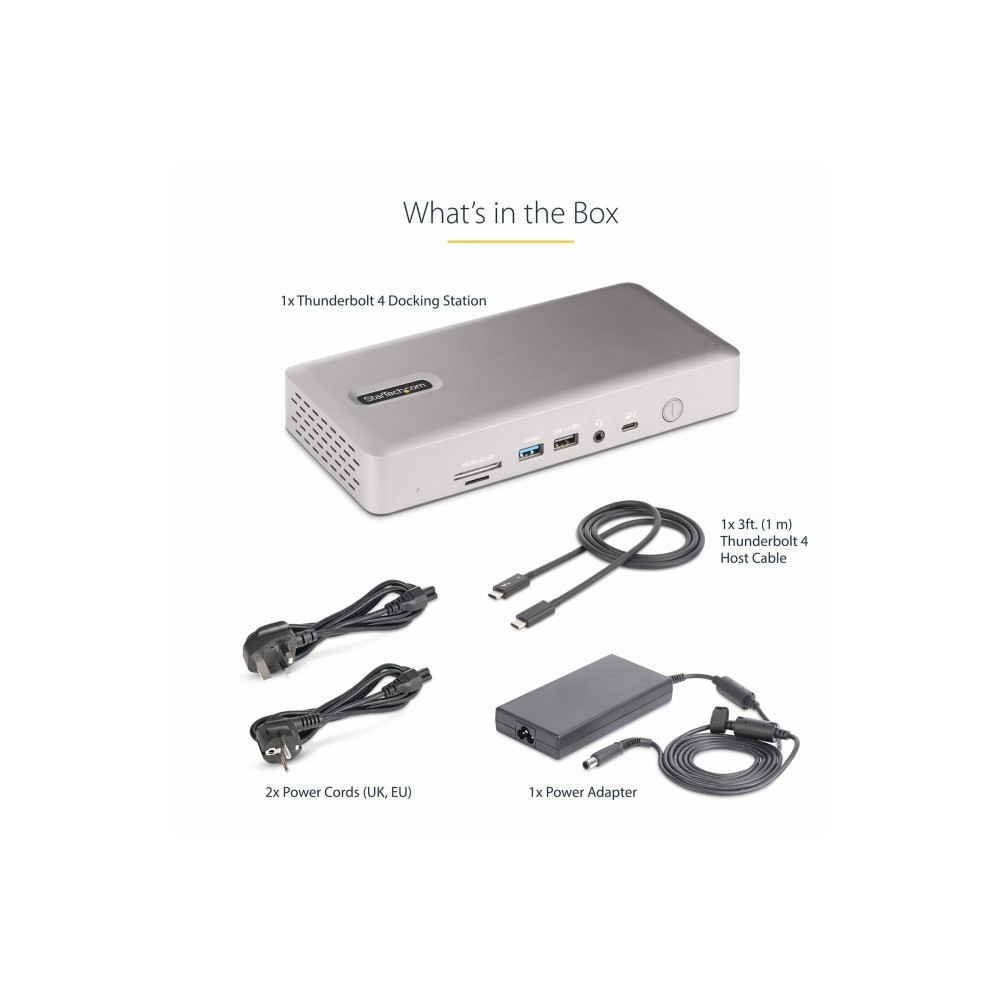 Produktbild för StarTech.com Thunderbolt 4 Multi-Display Docking Station, Quad/Triple/Dual Monitor Dock, 2x HDMI/2x DisplayPort, 7x USB Hub, 2.5 Gigabit Ethernet, 98W Power Delivery, for Windows/MacBook - TB4 Host Cable (132UE-TB4USB4DOCK) - dockningsstation - Thunderbol