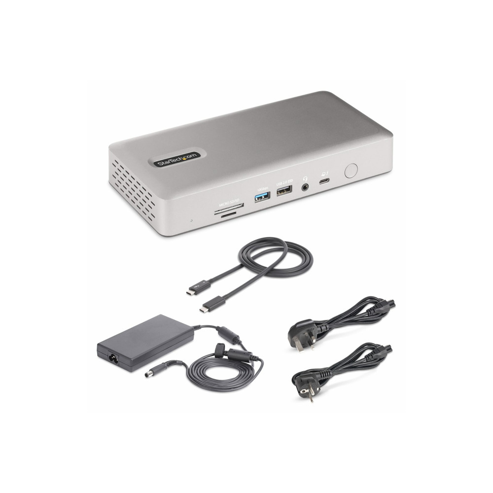 Produktbild för StarTech.com Thunderbolt 4 Multi-Display Docking Station, Quad/Triple/Dual Monitor Dock, 2x HDMI/2x DisplayPort, 7x USB Hub, 2.5 Gigabit Ethernet, 98W Power Delivery, for Windows/MacBook - TB4 Host Cable (132UE-TB4USB4DOCK) - dockningsstation - Thunderbol