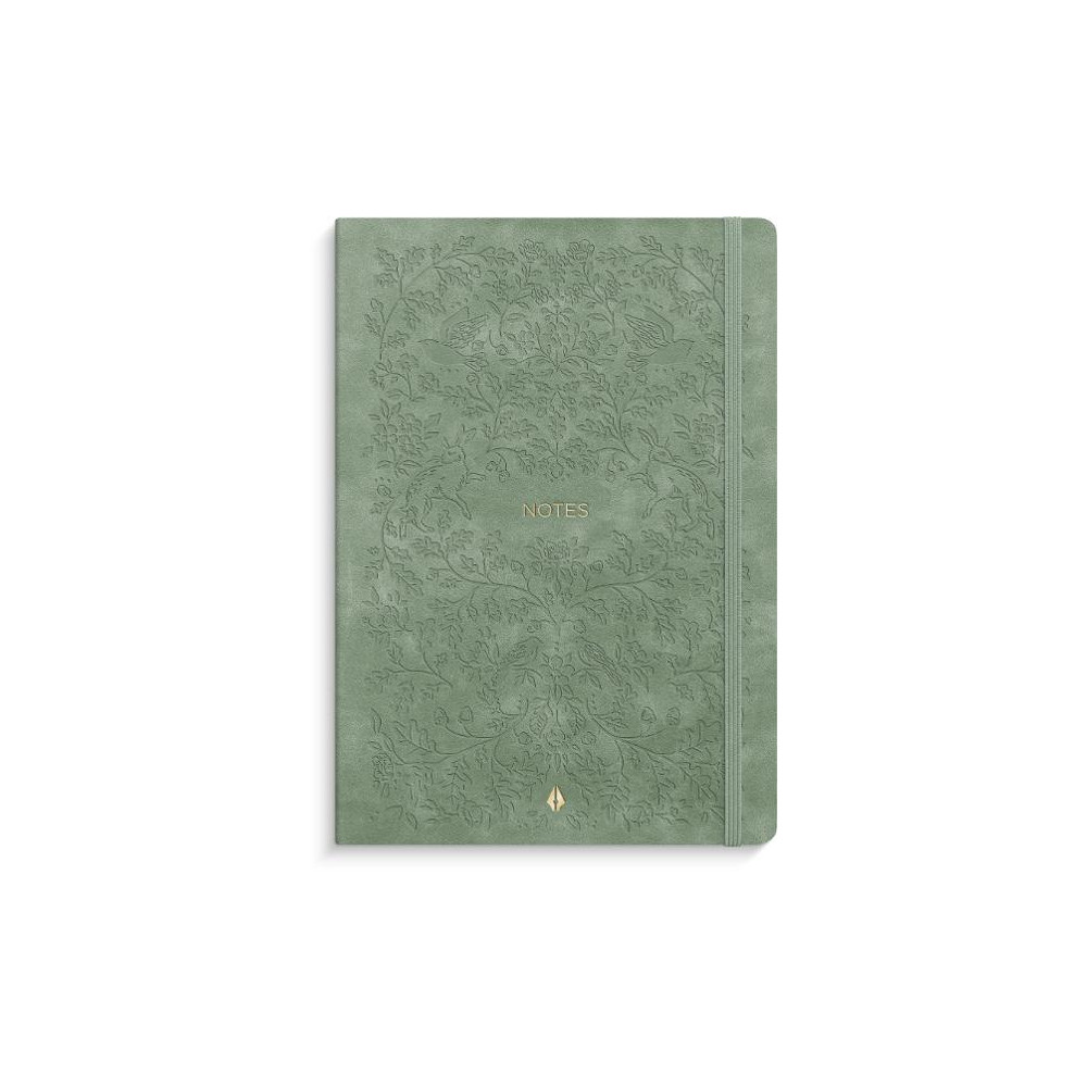 Produktbild för Ant.bok BURDE Deluxe A5 linj smooth grön