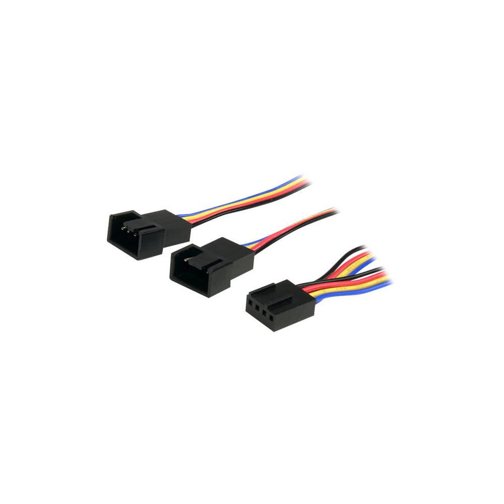 Produktbild för StarTech.com 12in 4 Pin Fan Power Splitter Cable - F/M - 1ft Fan Y Cable - 1ft 4-pin Fan Splitter Cable (FAN4SPLIT12) - strömdelare för fläkt - 4-stifts PWM till 4-stifts PWM - 31 cm