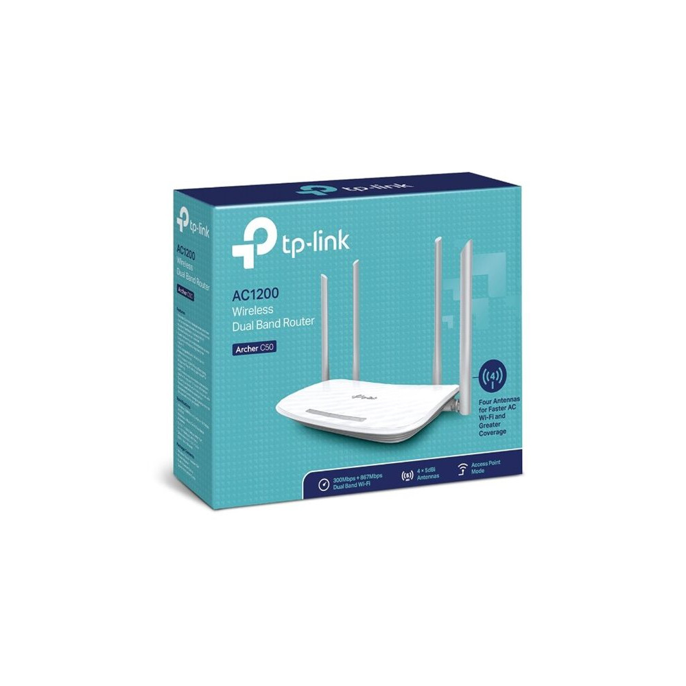 Produktbild för TP-Link Archer C50 - trådlös router - Wi-Fi 5 - skrivbordsmodell