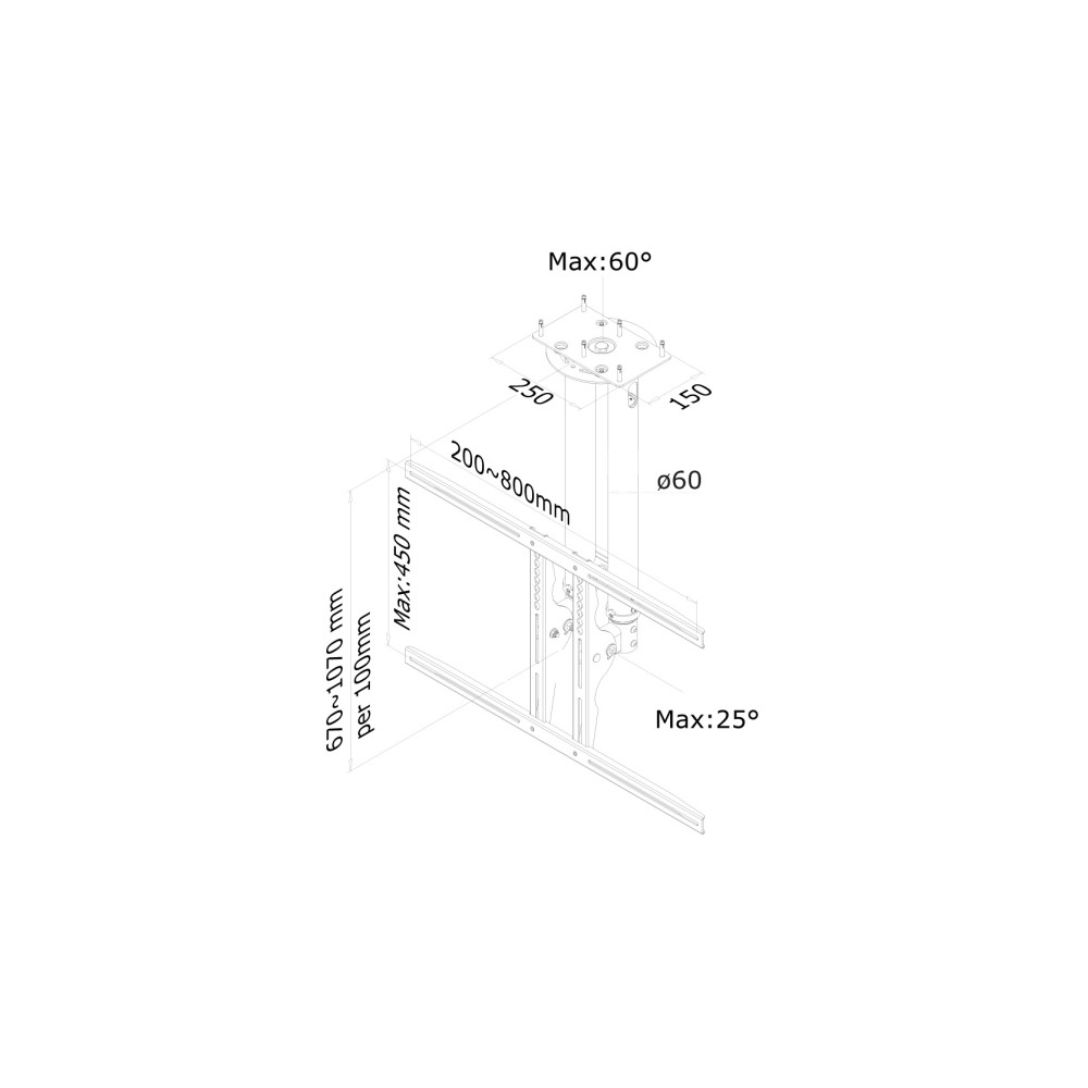 Produktbild för Neomounts PLASMA-C100 fäste - fullständig rörelse - för platt panel - silver