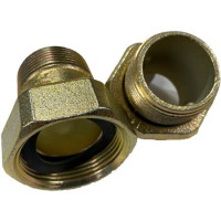 Produktbild för Grundfos unionssats 1 1/2" löpnippel x 1 1/4" muffnippel för...