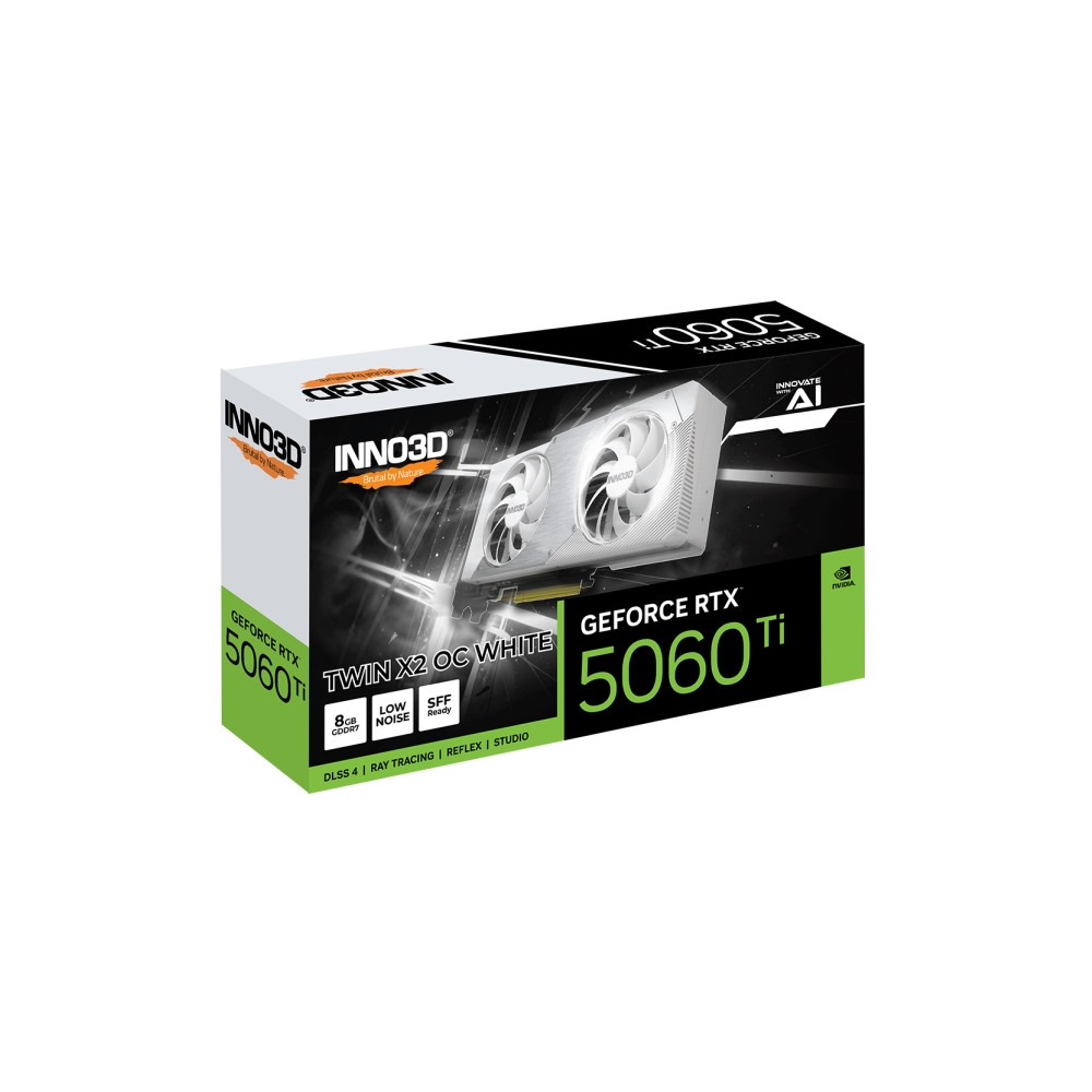 Produktbild för Inno3D GeForce RTX 5060 Ti 8GB TWIN X2 OC - grafikkort - GeForce RTX 5060 Ti - 8 GB - vit