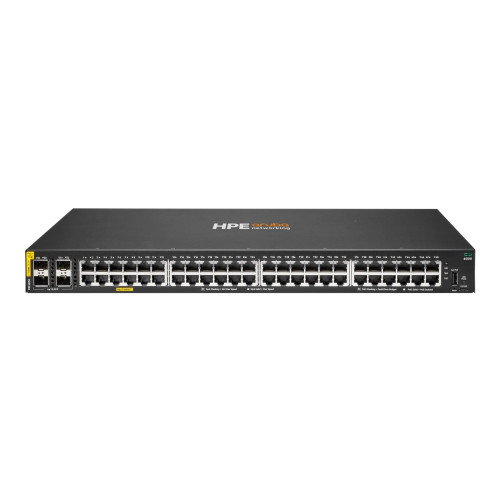 HP E Aruba Networking CX 6000 48p 10M/100M/1G Class4 PoE 4p SFP 1G 370W Switch - switch - 48 portar - Administrerad - rackmonterbar - Hårddiskar