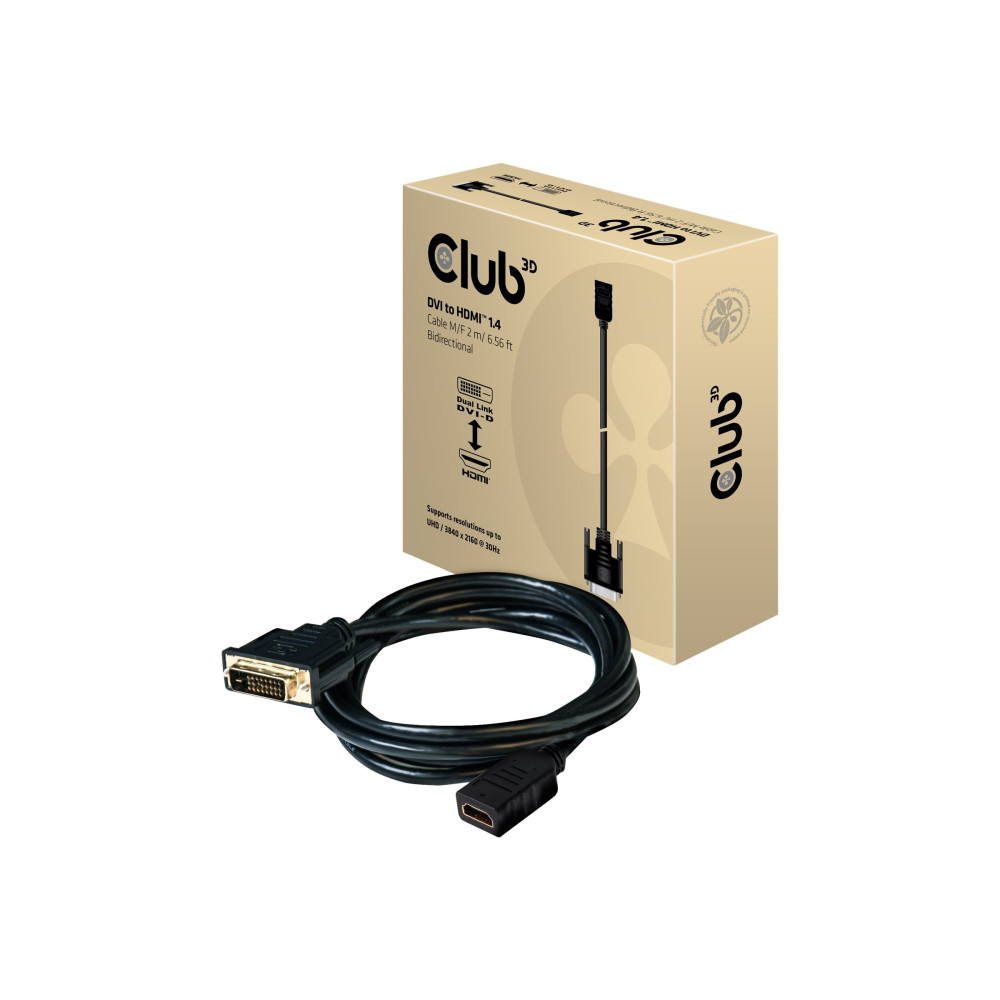 Produktbild för Club 3D CAC-1211 - adapterkabel - HDMI / DVI - 2 m