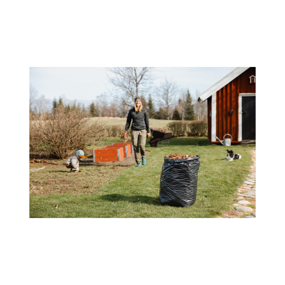 Produktbild för Plastsäck LD K1 R100 160L 45my sv 10/rl