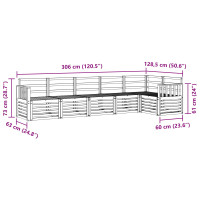 Produktbild för Sektionsoffgrupp 6 pcs Naturfärg Massivt Akaciaträ
