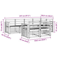 Produktbild för Soffgrupper 7 pcs Naturfärg Massivt Akaciaträ