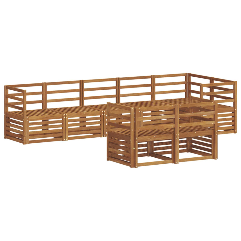 Produktbild för Soffgrupper 8 pcs Naturfärg Massivt Akaciaträ