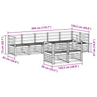 Produktbild för Soffgrupper 8 pcs Naturfärg Massivt Akaciaträ