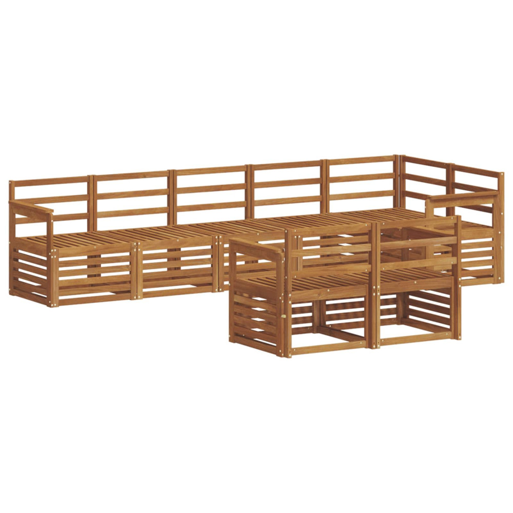 Produktbild för Soffgrupper 8 pcs Naturfärg Massivt Akaciaträ