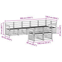 Produktbild för Soffgrupper 8 pcs Naturfärg Massivt Akaciaträ