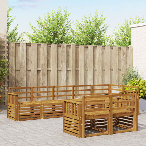 vidaXL Soffgrupper 8 pcs Naturfärg Massivt Akaciaträ