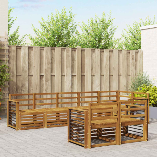 vidaXL Soffgrupper 8 pcs Naturfärg Massivt Akaciaträ