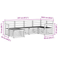 Produktbild för Sektionsoffgrupp 6 pcs Naturfärg