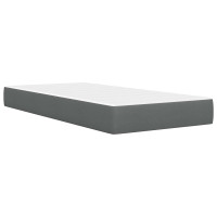 Produktbild för Sängram med madrass Mörkgrå 90 x 200 cm Polyester