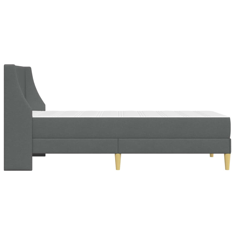 Produktbild för Sängram med madrass Mörkgrå 90 x 200 cm Polyester