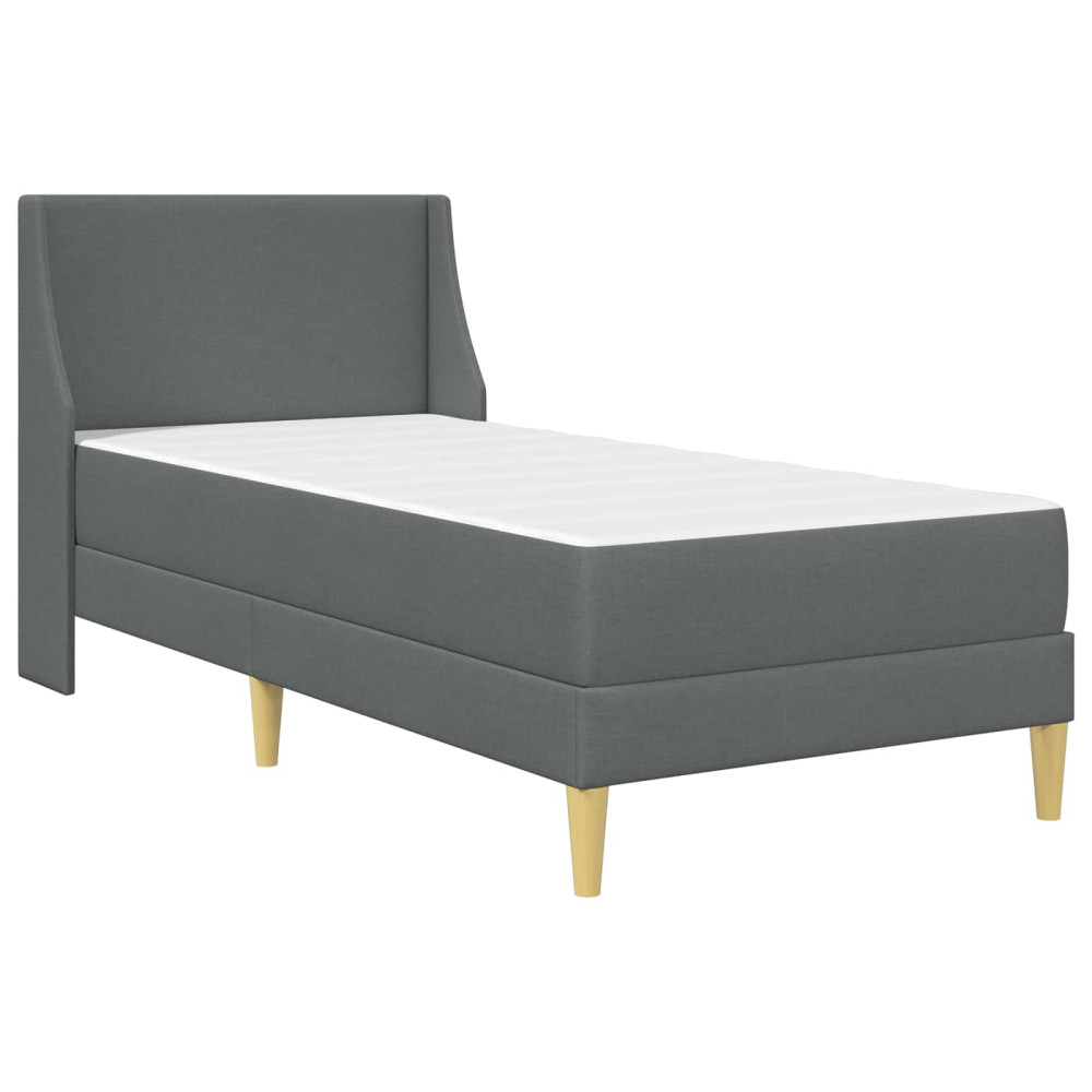 Produktbild för Sängram med madrass Mörkgrå 100 x 200 cm Polyester