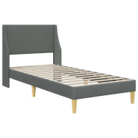 Produktbild för Sängram med madrass Mörkgrå 100 x 200 cm Polyester