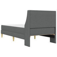 Produktbild för Sängram med madrass Mörkgrå 100 x 200 cm Polyester