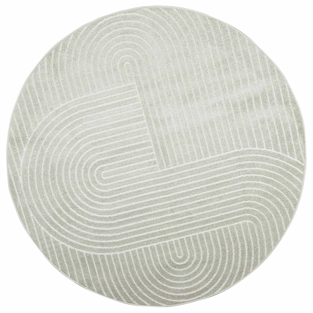 Produktbild för Områdesmattor Rund PALMERAS Grön Ø 160 CM Polyester